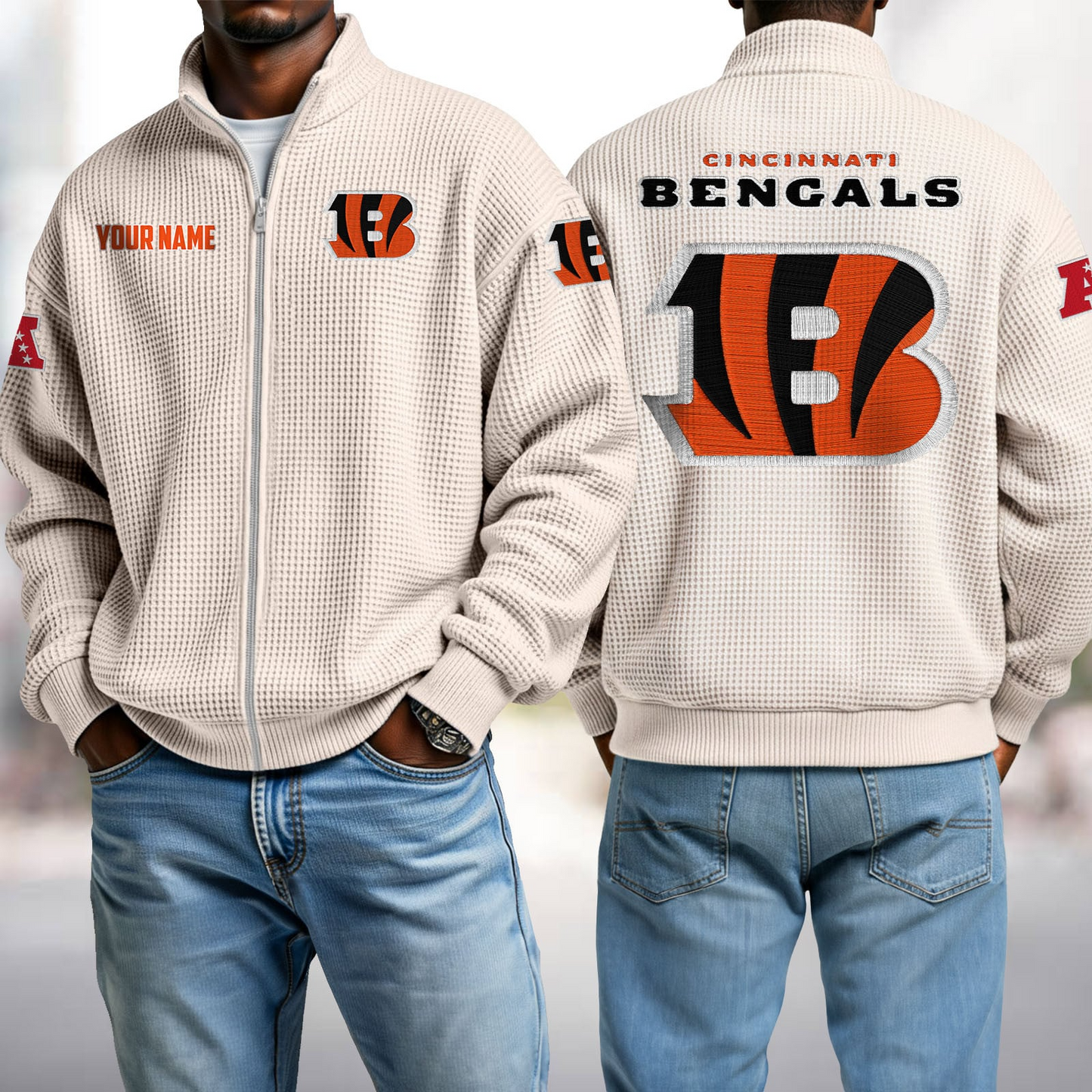 CIN x NFL Waffle Zip-Up Sweatshirt DatND DVT
