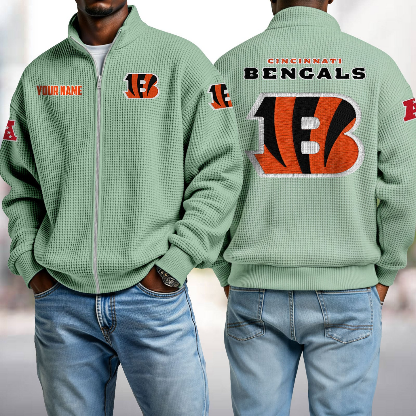 CIN x NFL Waffle Zip-Up Sweatshirt DatND DVT