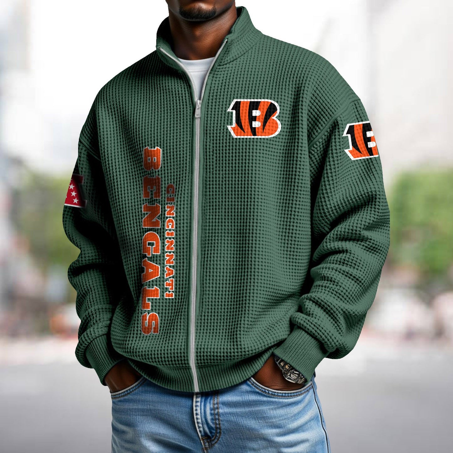 CIN x NFL Waffle Zip-Up Sweatshirt DATND TANTD