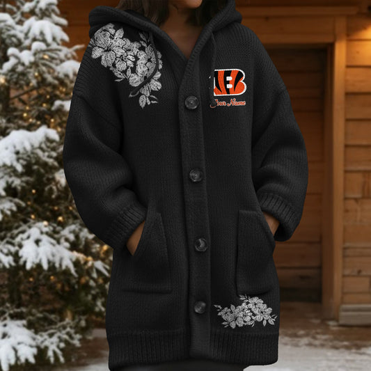 CIN x NFL Women's Casual Knitted Hooded Cardigan DATND TANTD 211125