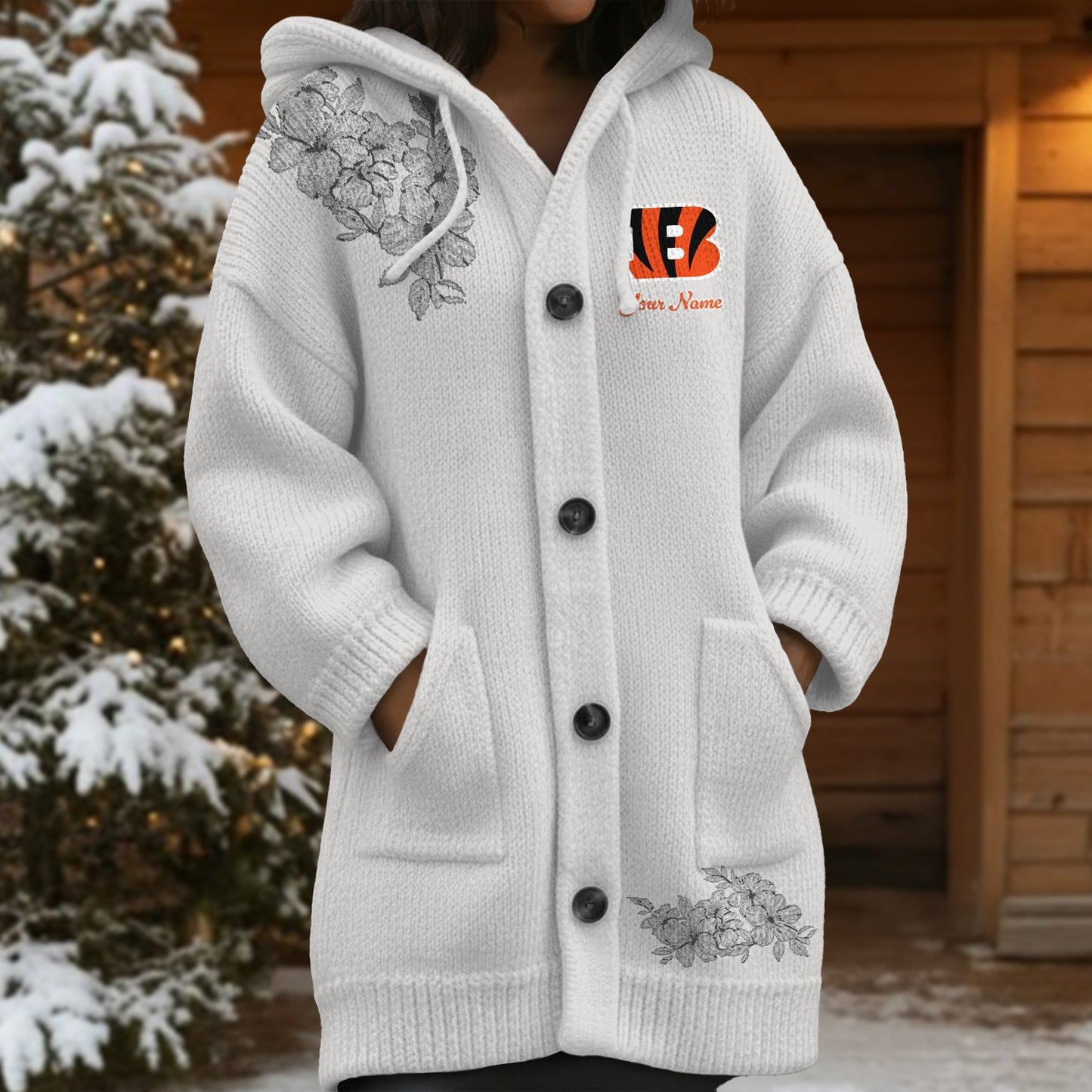 CIN x NFL Women's Casual Knitted Hooded Cardigan DATND TANTD 211125