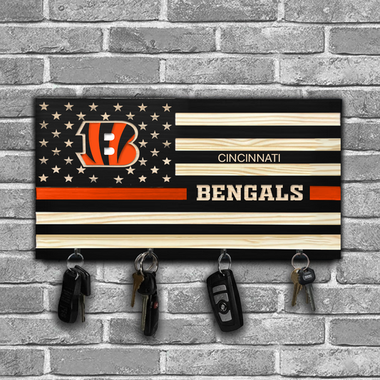 NFL x CIN American Football Team Wooden Key Holder HLP HLPHUONG