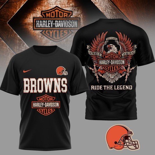 CLE Premium NFL 122 Year Motorcycle 3D Shirt DDT NTL