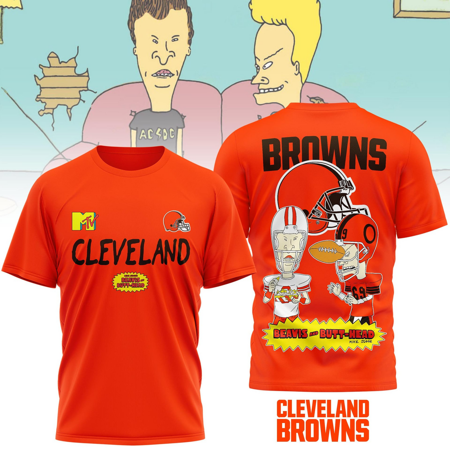 CLE Premium NFL Funny Beavis and Butt-Head Shirt DDT NTL