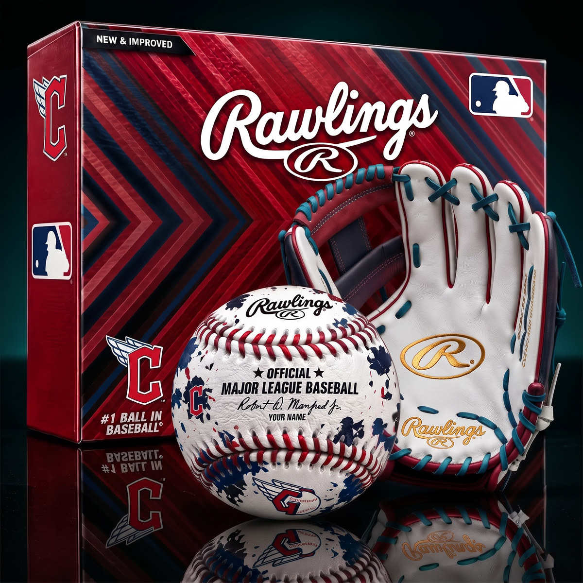 CLE X PREMIUM MLB Personalized Baseball – Custom Name Edition