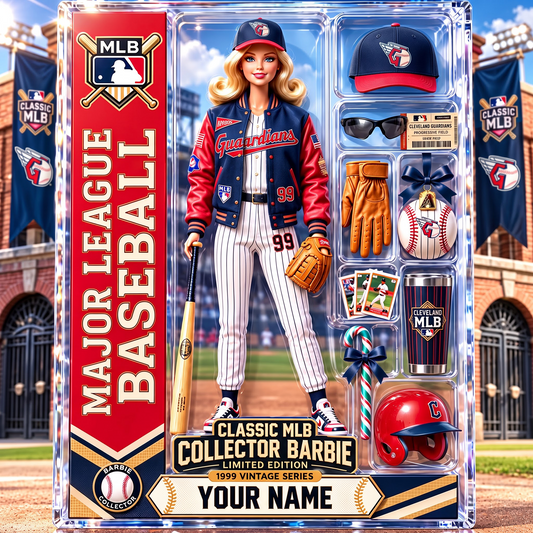 CLE X Personalized Classic MLB Collector Barbie Acrylic Block Plaque