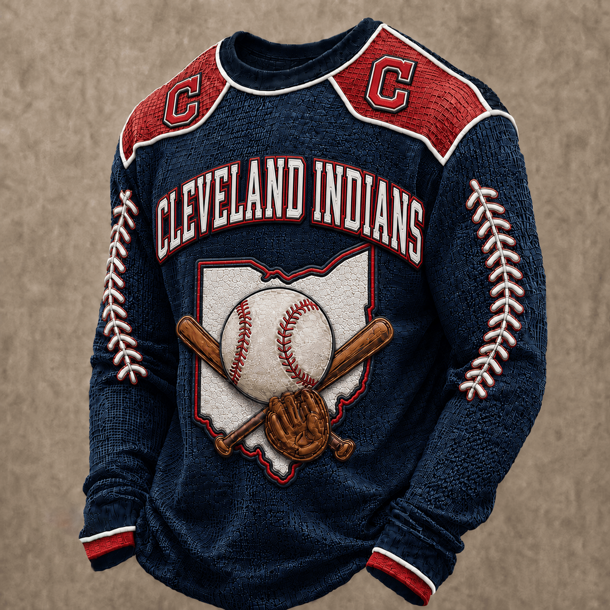 CLE X Premium MLB Vintage Baseball Stitch Sweatshirt