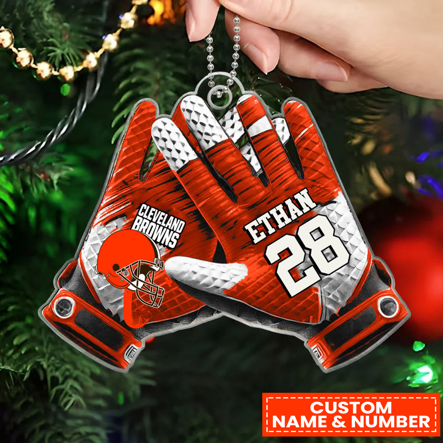 CLE x NFL Customized Christmas Acrylic Ornament DATND TANTD