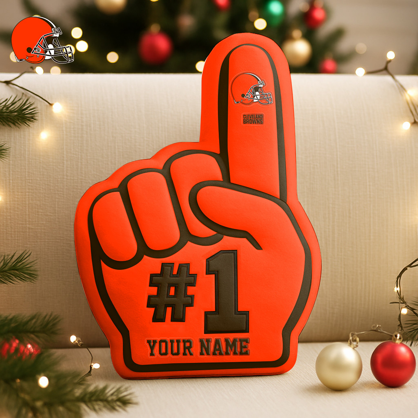 CLE x NFL Customized Shaped Pillow Christmas DATND TANTD