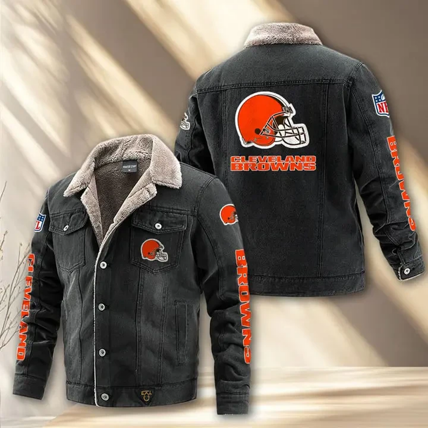 CLE x NFL Fleece Lined Denim Jacket DatND DVT