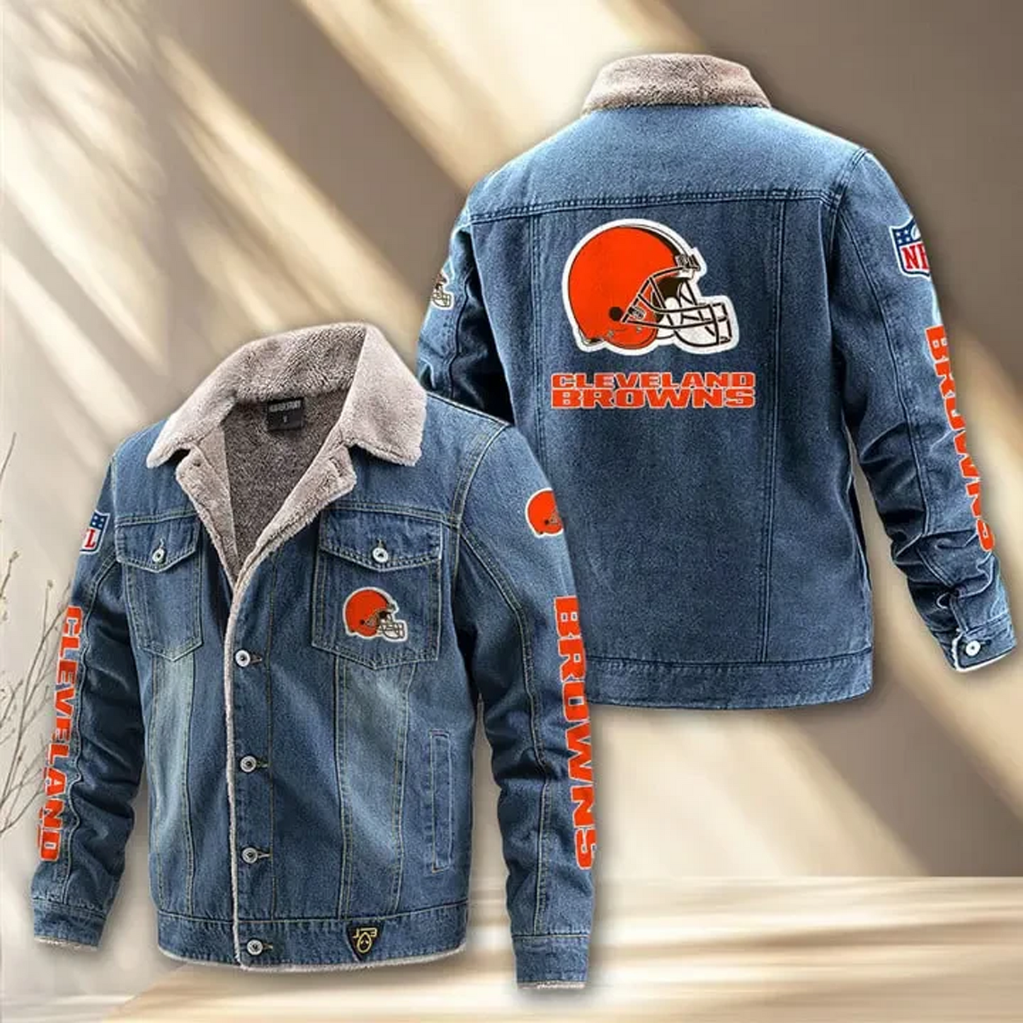 CLE x NFL Fleece Lined Denim Jacket DatND DVT