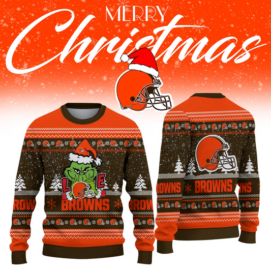 CLE x NFL Love Football Ugly Christmas Sweater DDT NTL