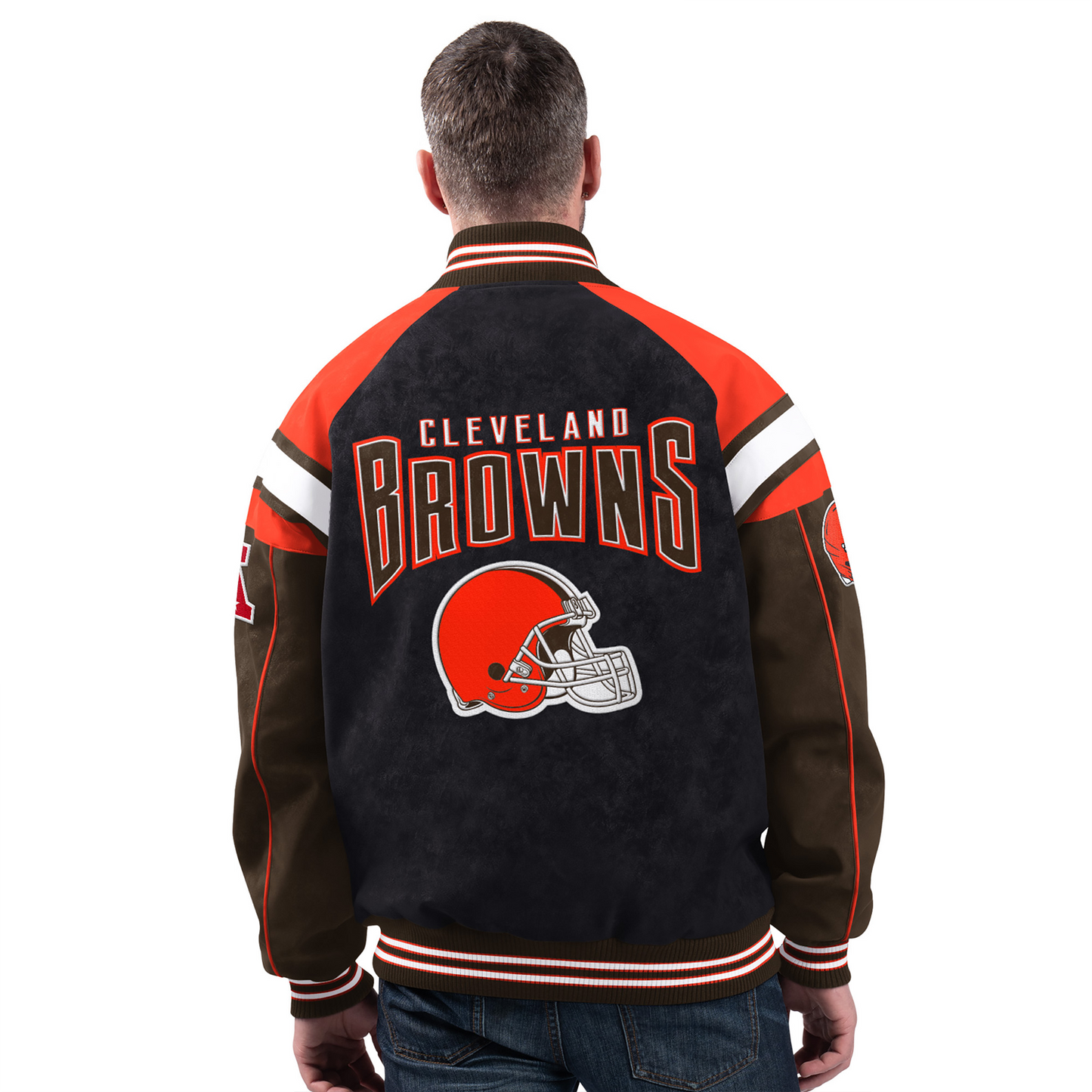 CLE x NFL Officially Licensed Faux Suede Jacket DATND TANTD 261125