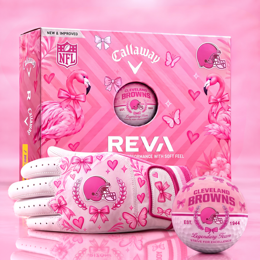 CLE x NFL Pink Coquette Ladies Golf Balls & Glove Gift Box Set – Callaway REVA Edition
