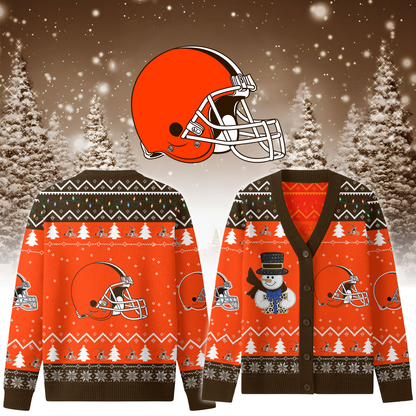 CLE x NFL Premium Knitted Cardigan Jacket DDT CTND
