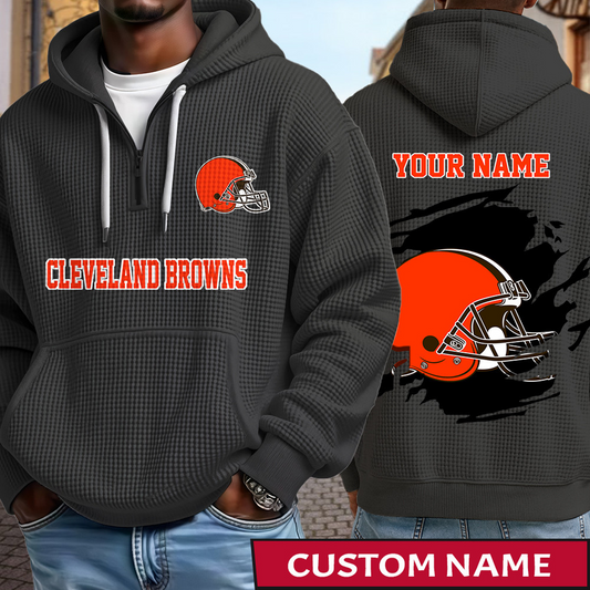 CLE x NFL Waffle Half Zip Hoodie DATND TANTD
