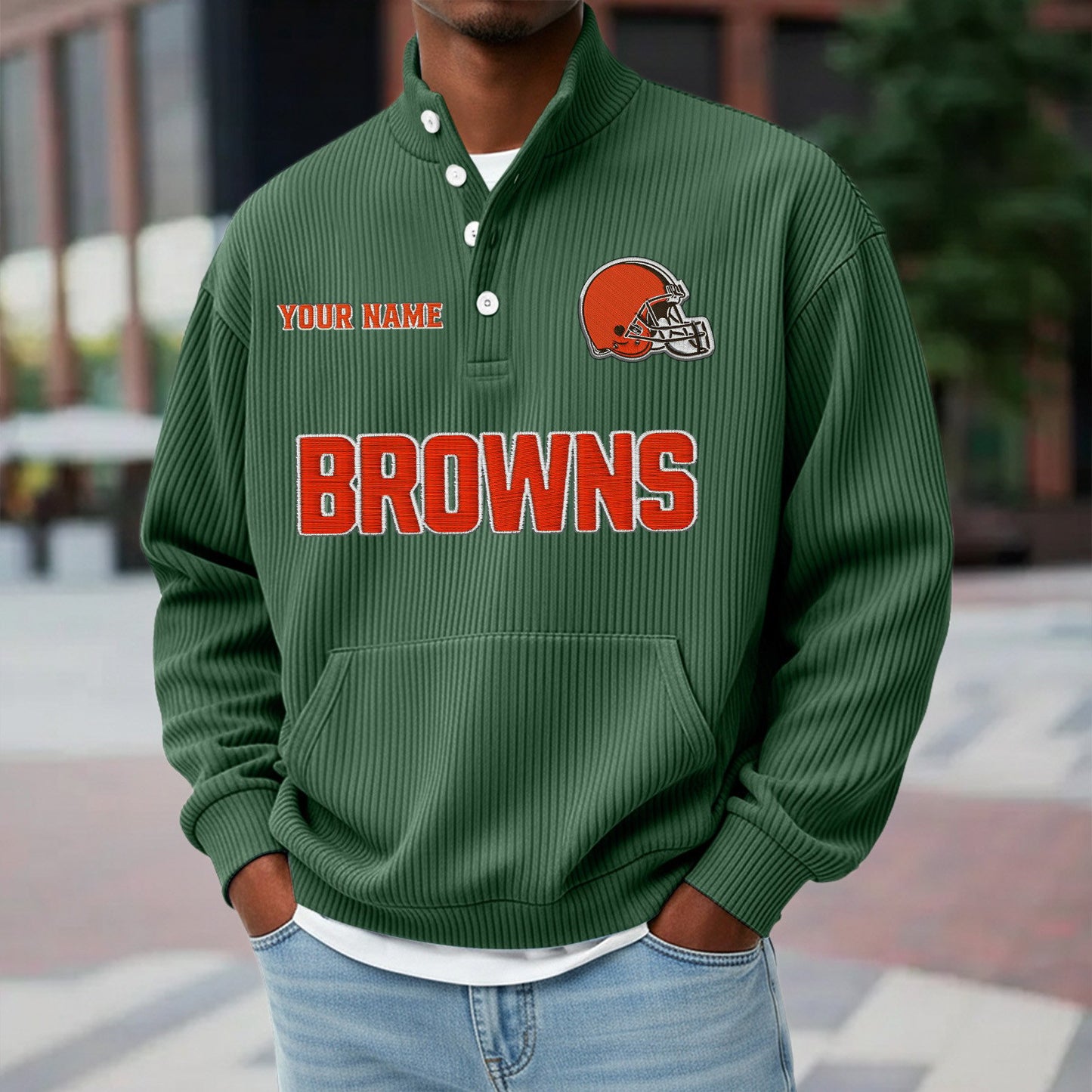 CLE x NFL Waffle High Neck Long Sleeved Sweatshirt DATND TANTD 221125