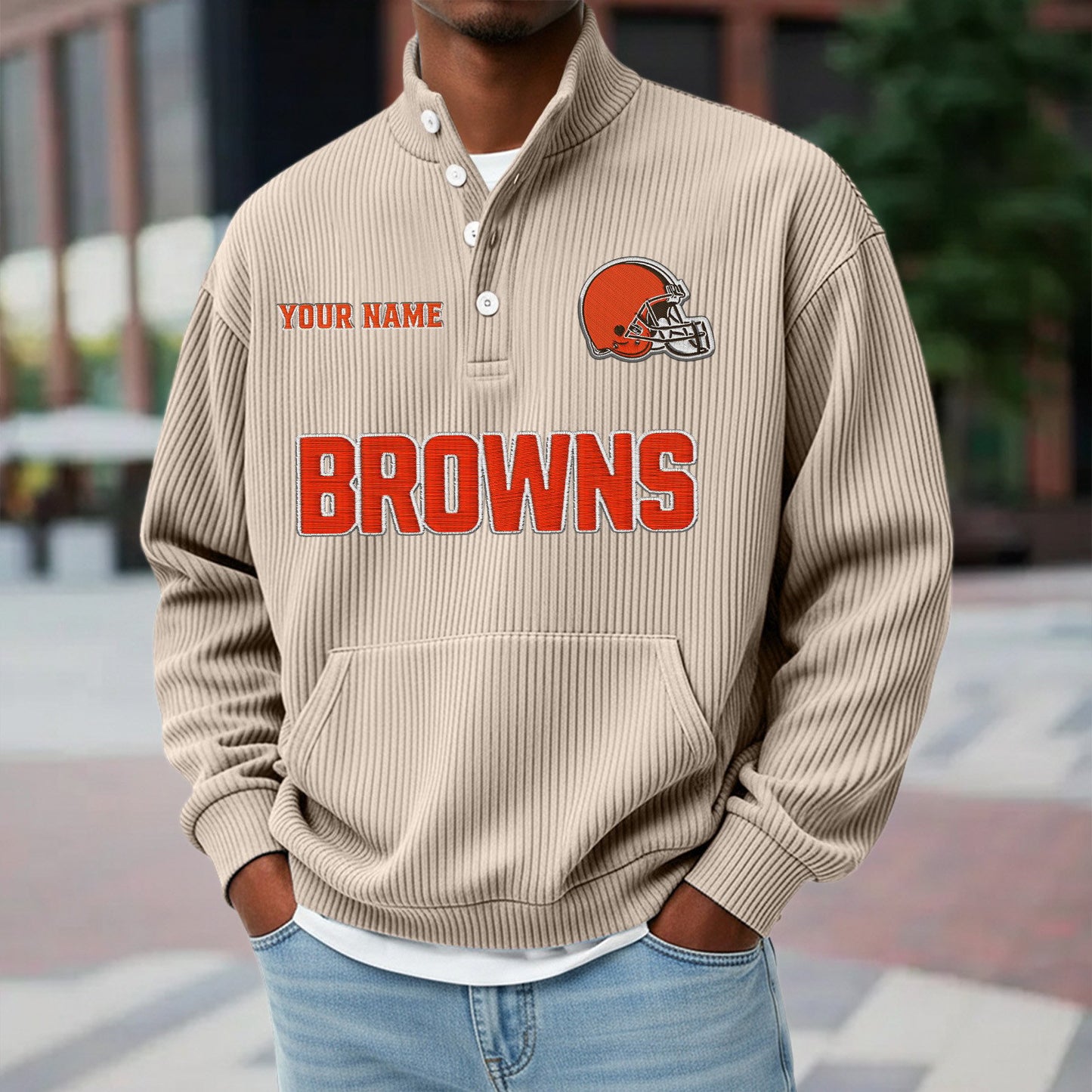 CLE x NFL Waffle High Neck Long Sleeved Sweatshirt DATND TANTD 221125