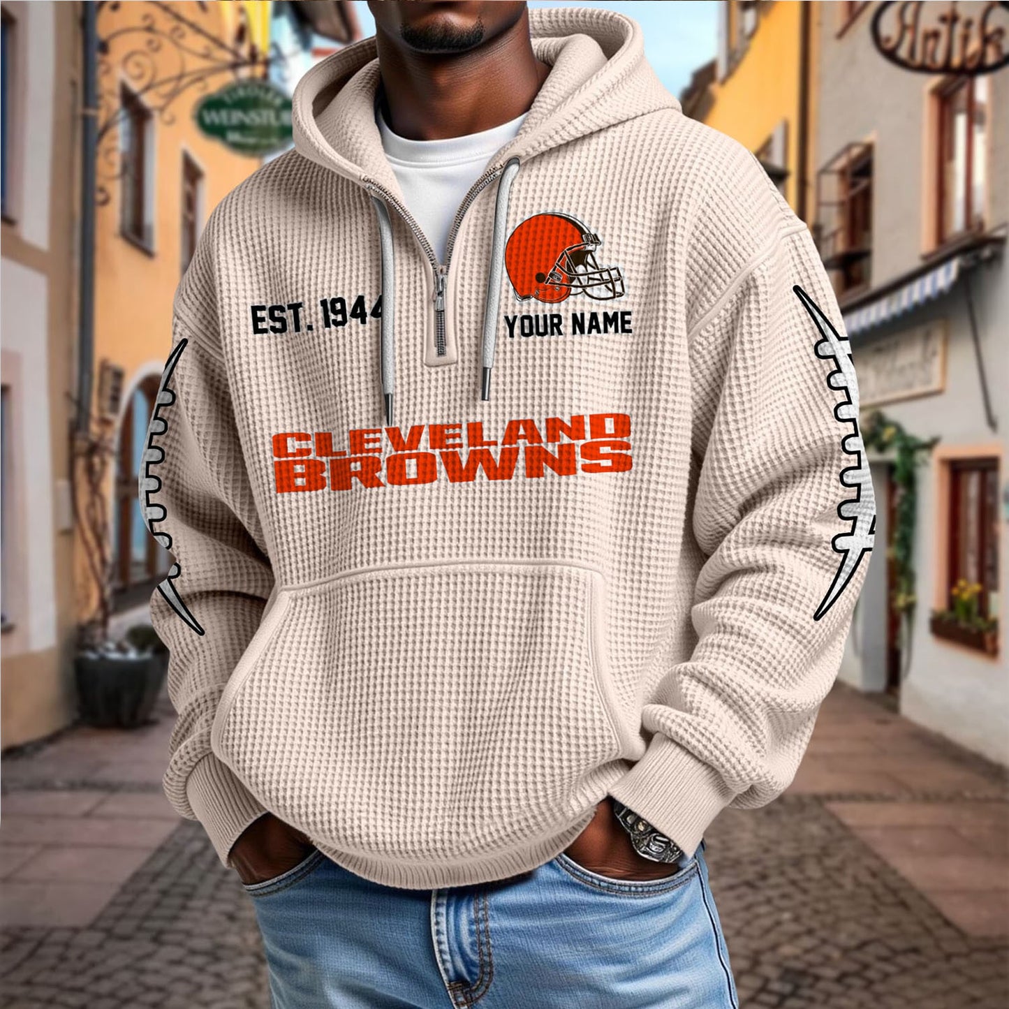 CLE x NFL Waffle Hoodie DatND DVT
