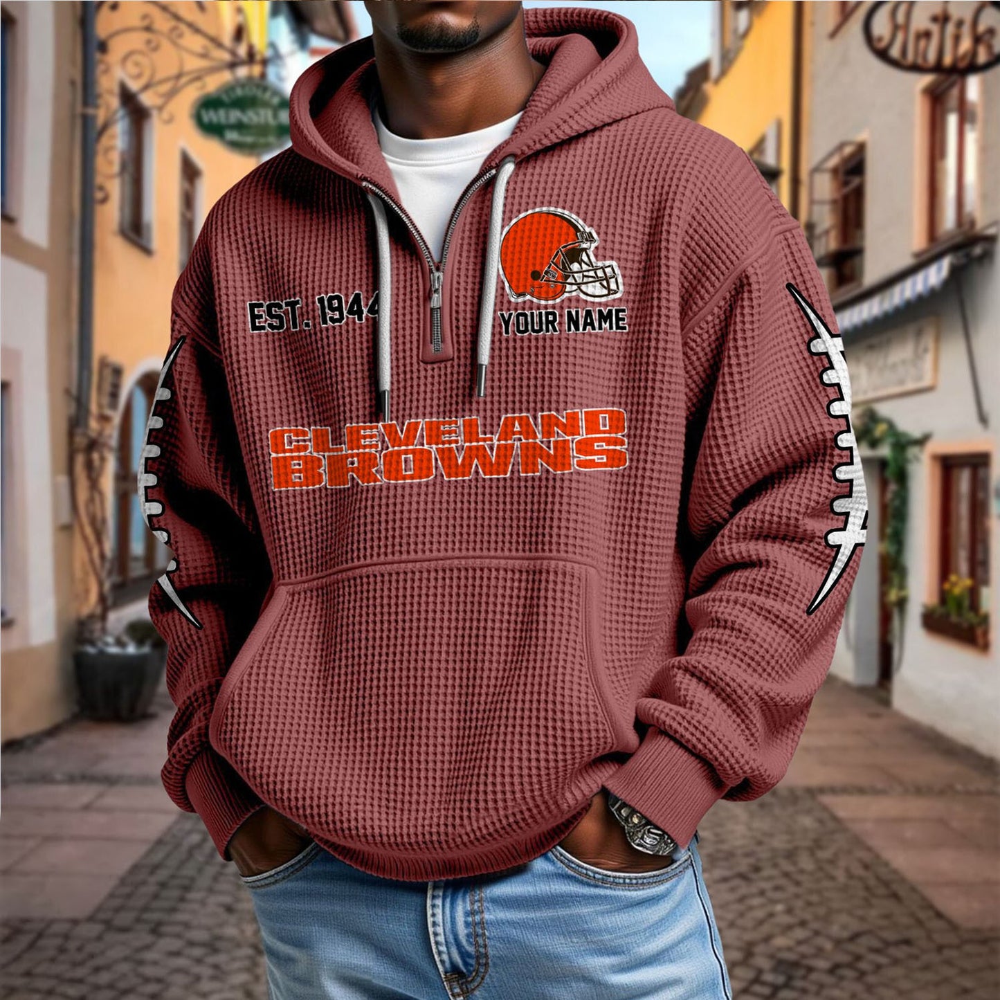 CLE x NFL Waffle Hoodie DatND DVT