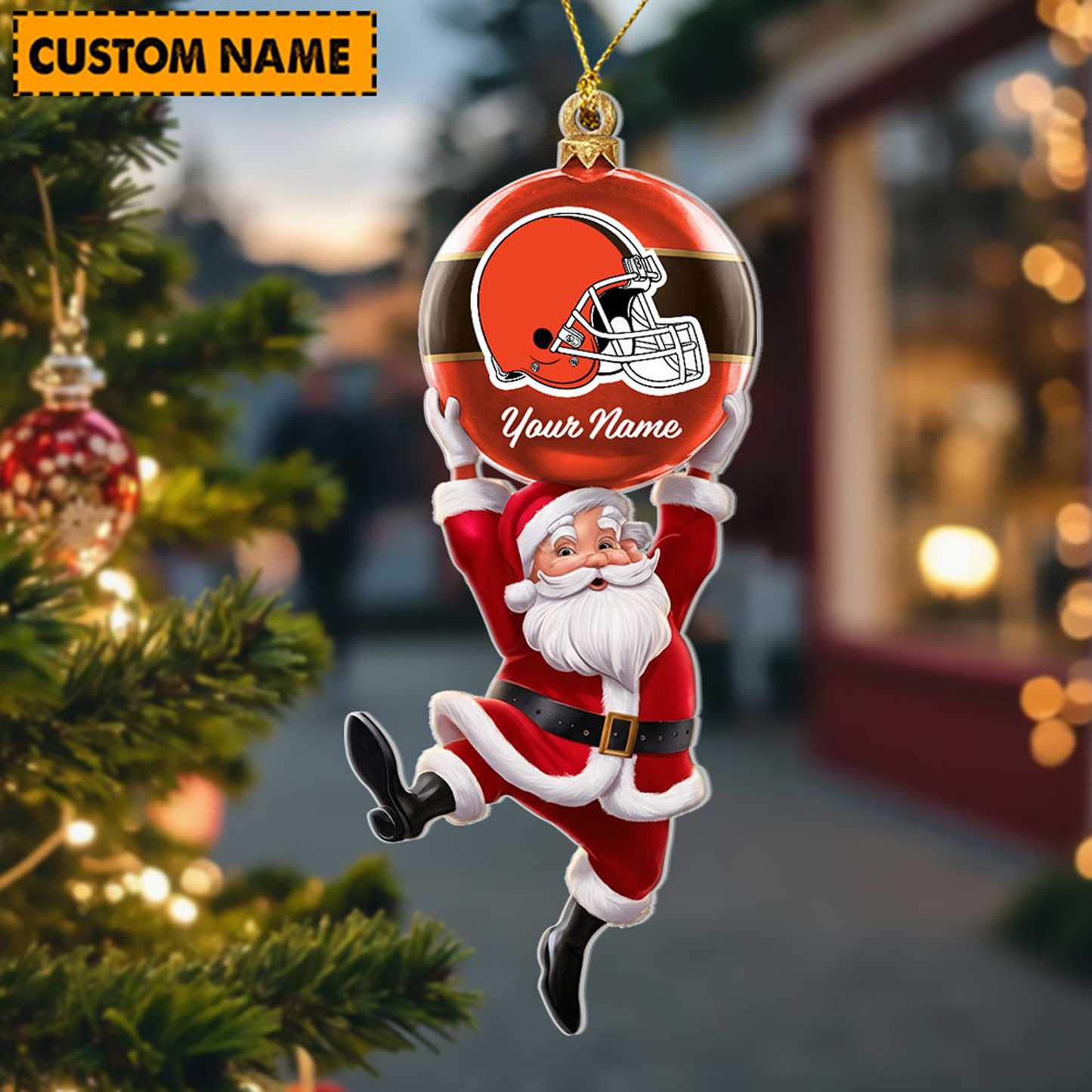 CLE x Personalized NFL Acrylic Ornament Christmas DATND TANTD