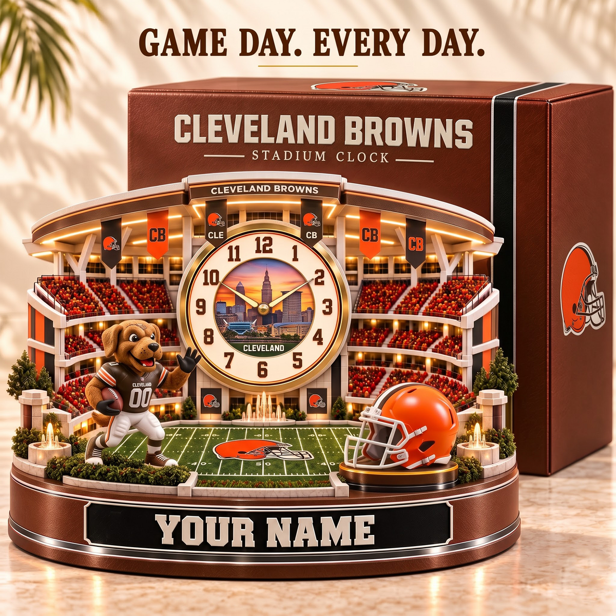 CLE x Premium NFL Home Decorative Table Clock