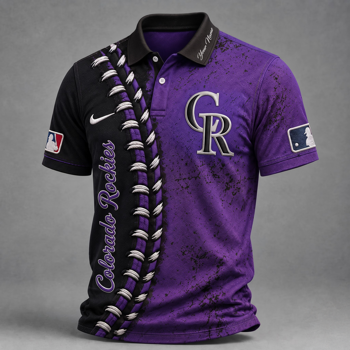 COL X Premium MLB Baseball Stitch Polo Shirt