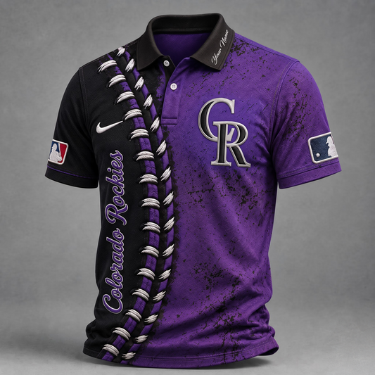 COL X Premium MLB Baseball Stitch Polo Shirt