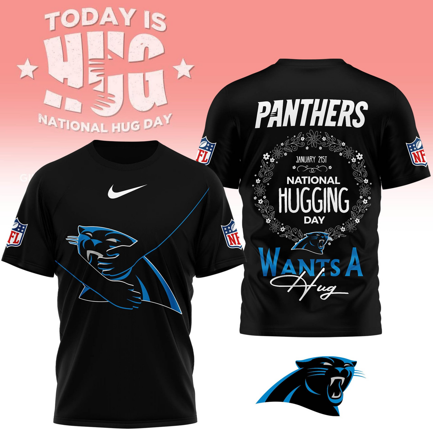 CP Premium NFL National Hugging Day 3D Shirt DDT NTL