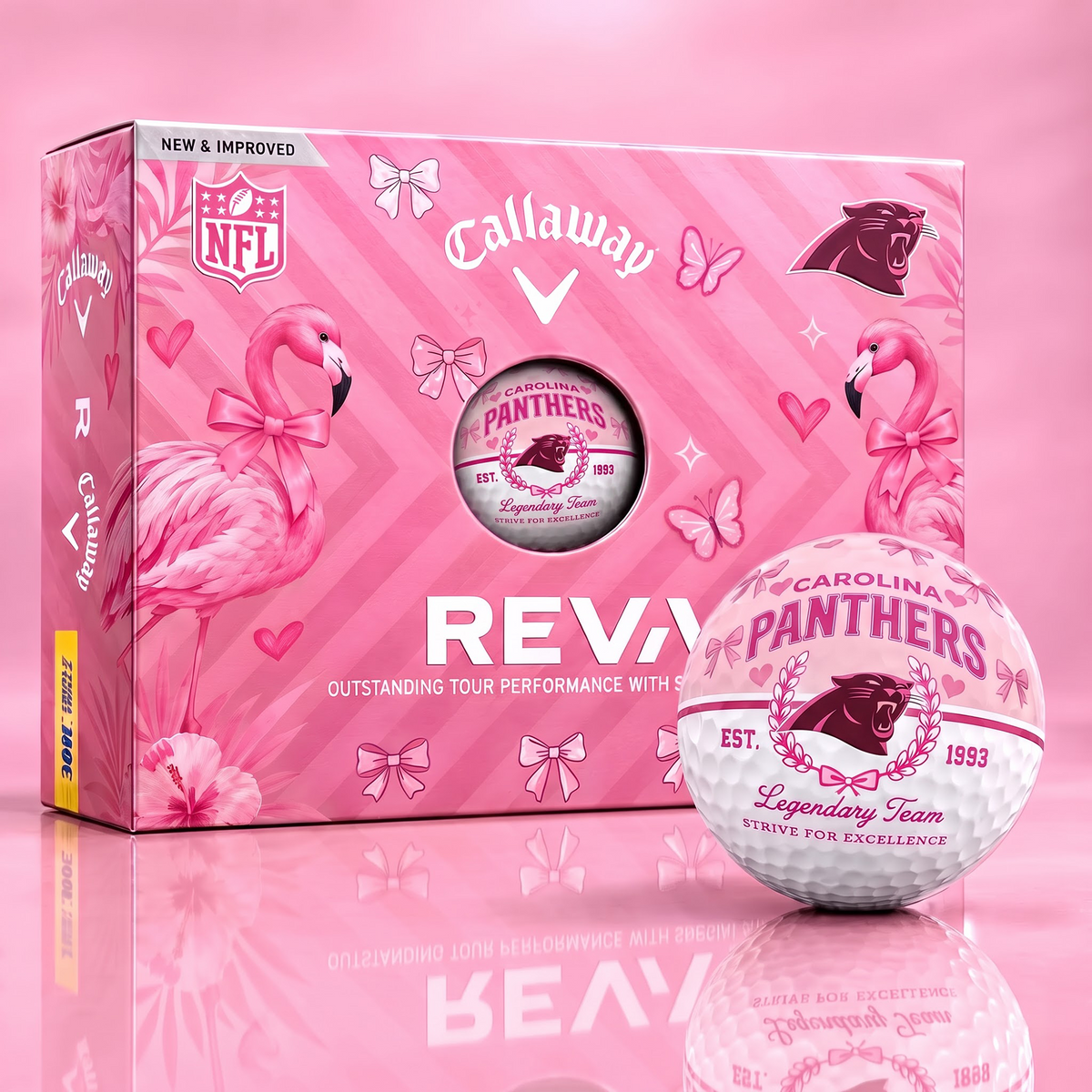 CP x Custom NFL Pink Coquette Ladies Golf Balls