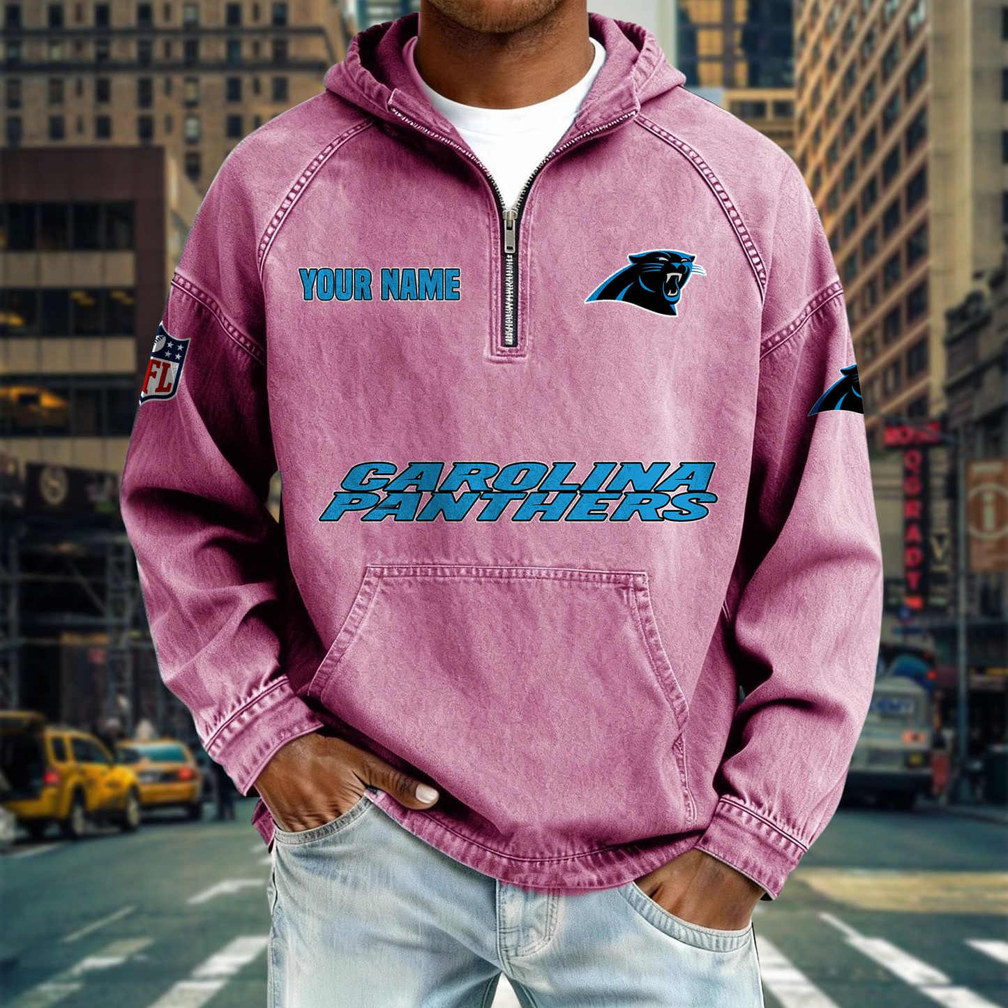 CP x NFL Denim Long - Sleeved Hooded Sweatshirt DDT NTL