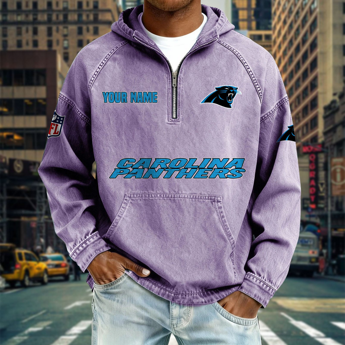 CP x NFL Denim Long - Sleeved Hooded Sweatshirt DDT NTL