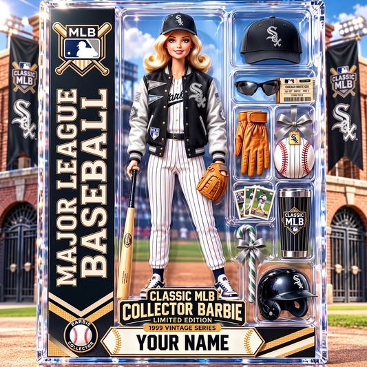 CWS X Personalized Classic MLB Collector Barbie Acrylic Block Plaque