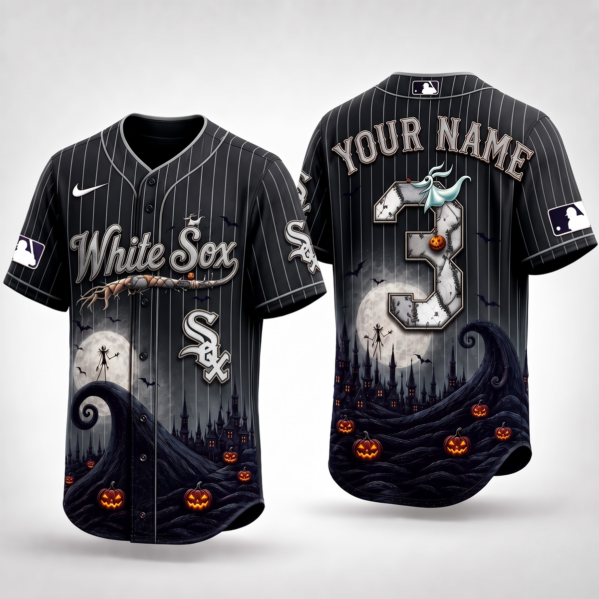 CWS X Premium MLB Haunted Moon Halloween Baseball Jersey