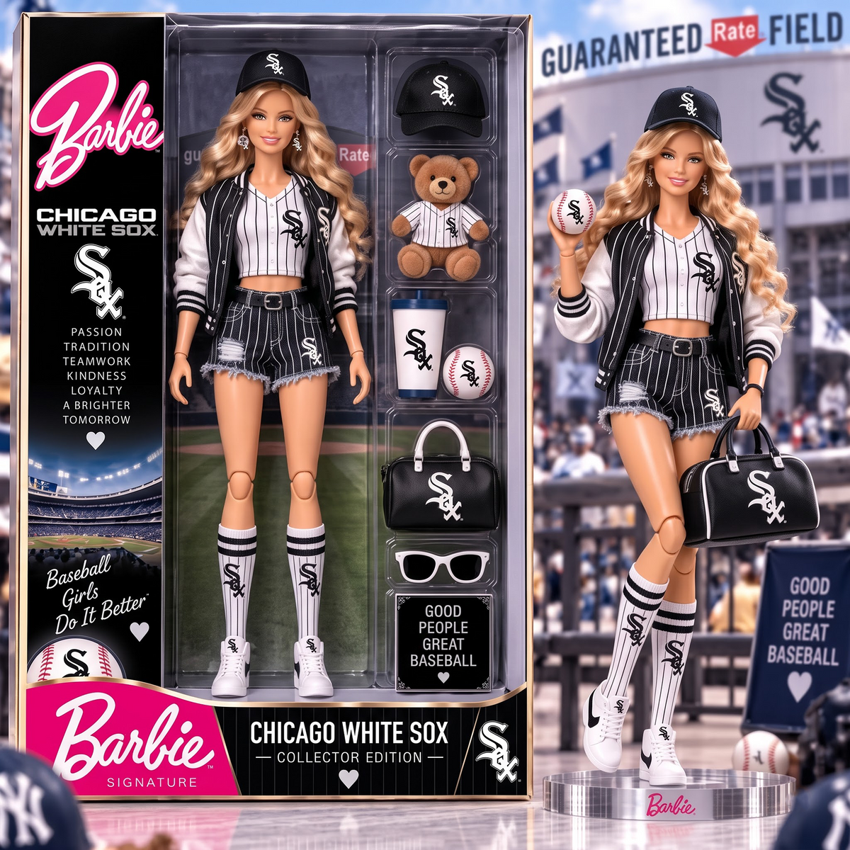 CWS x Personalized MLB Barbie Acrylic Block Plaque Figure Set