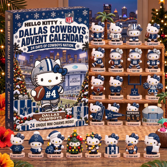 DAL X Hello Kitty x NFL Christmas Advent Calendar - 24 Days Mini Figure Gift Set