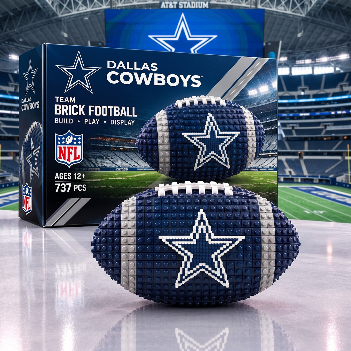 DAL X NFL Team Brick Football Building Set – 3D Bricks Collector Model