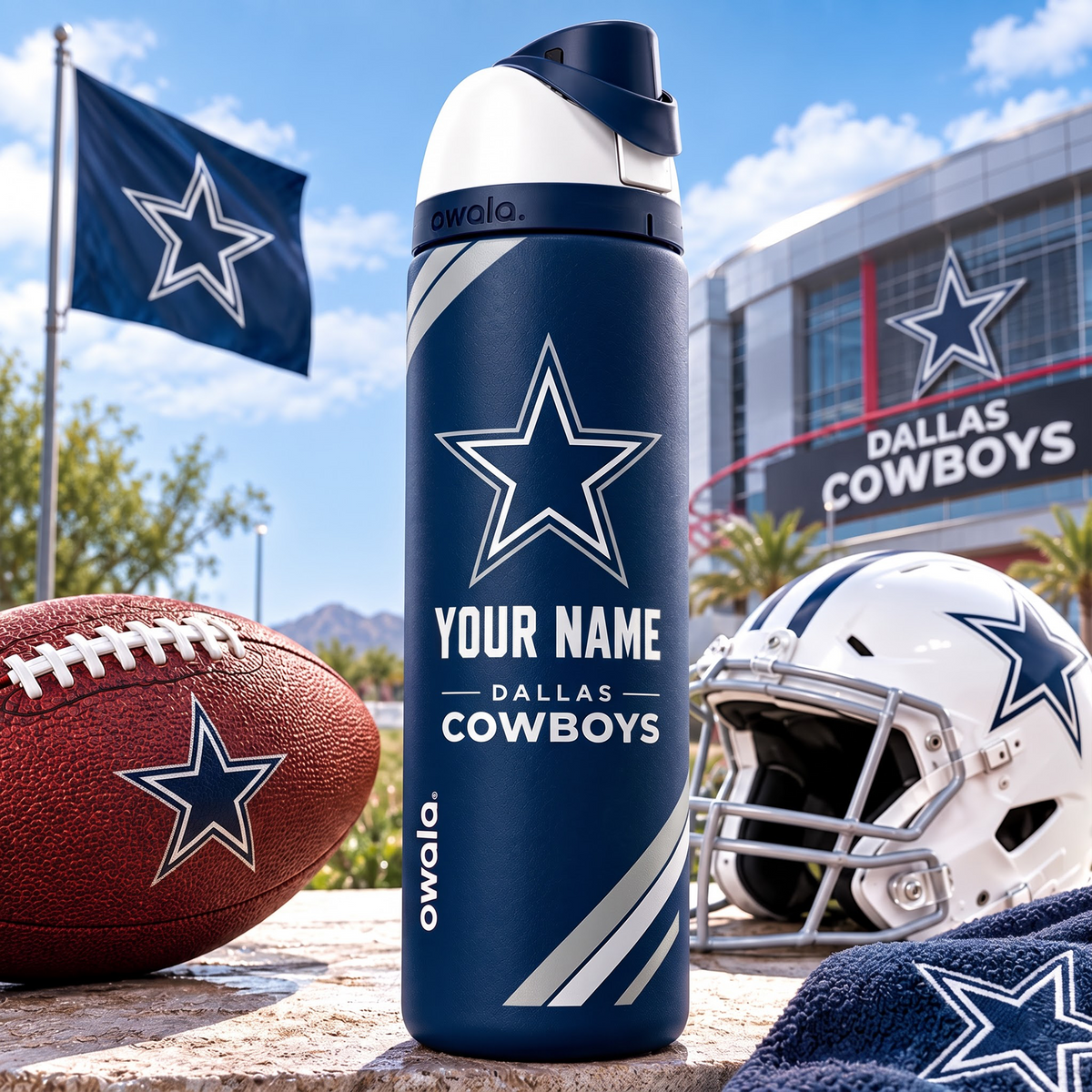 DAL X Premium NFL Owala Water Bottle