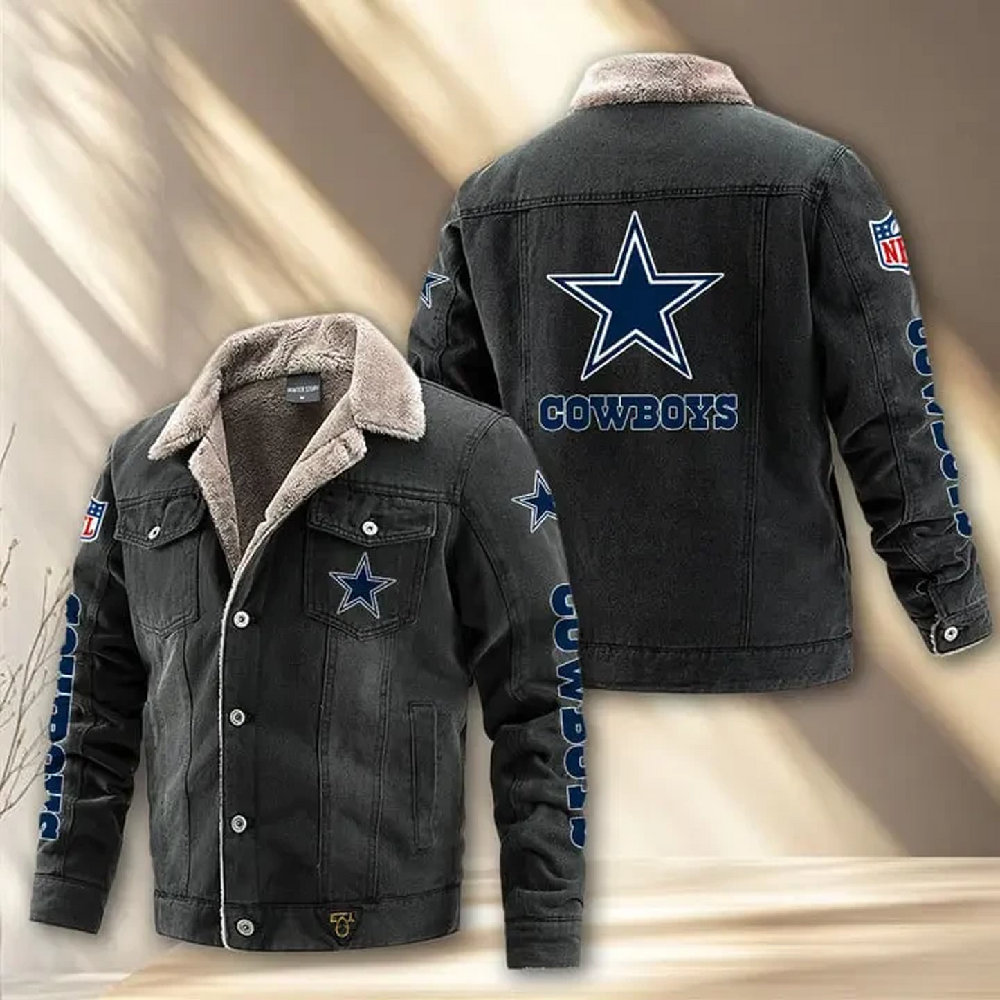 DAL x NFL Fleece Lined Denim Jacket DatND DVT
