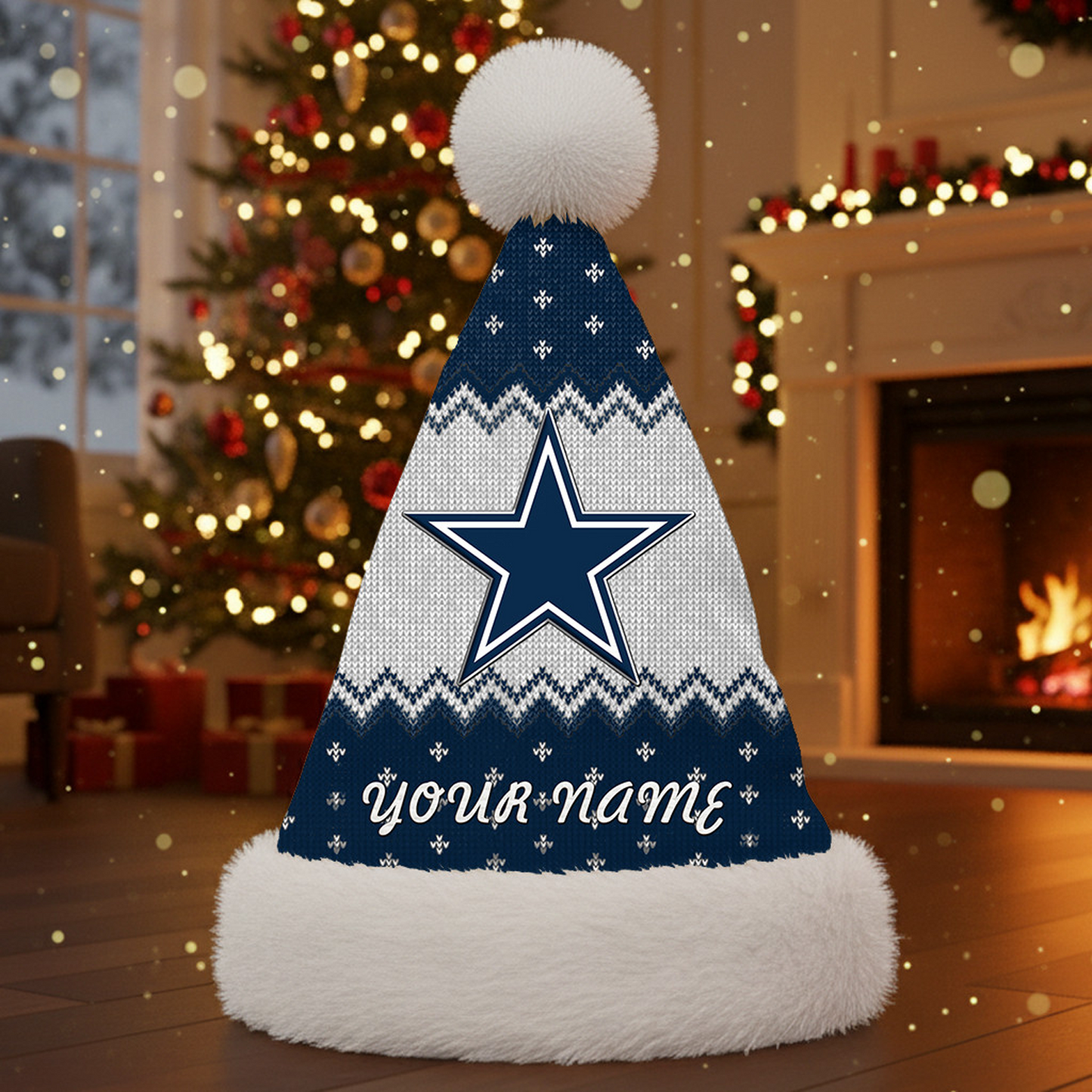 DAL x NFL Personalized Santa Hat Christmas DATND TANTD