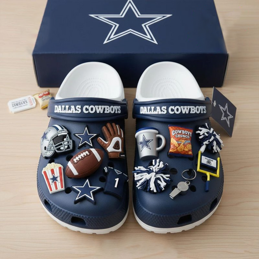 DAL x NFL Premium Crocs Clogs Shoes DATND TANTD