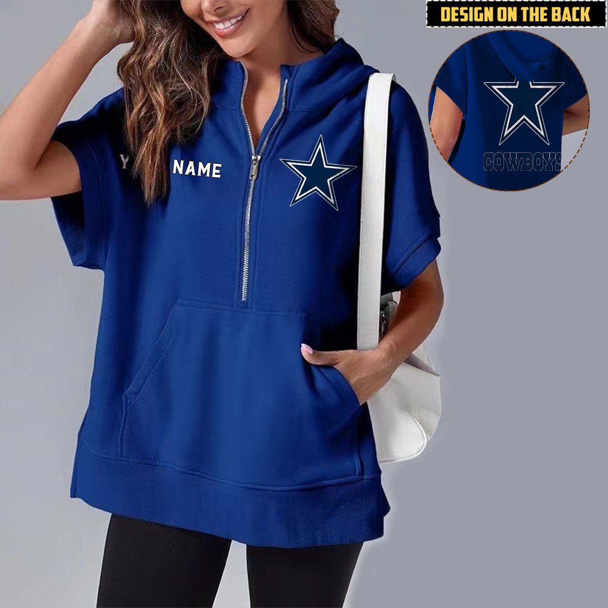 DAL x NFL Short Sleeve Zip Hoodie DATND TANTD