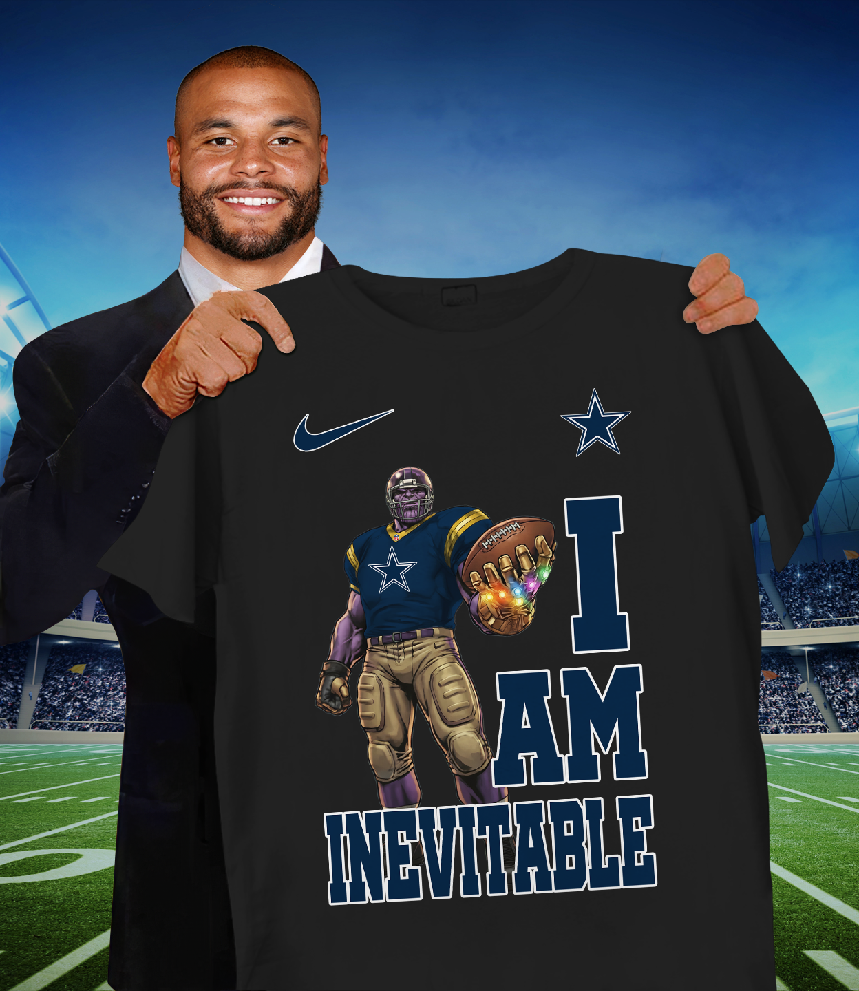 DAL x NFL Thanos I Am Inevitable T-Shirt DATND TANTD