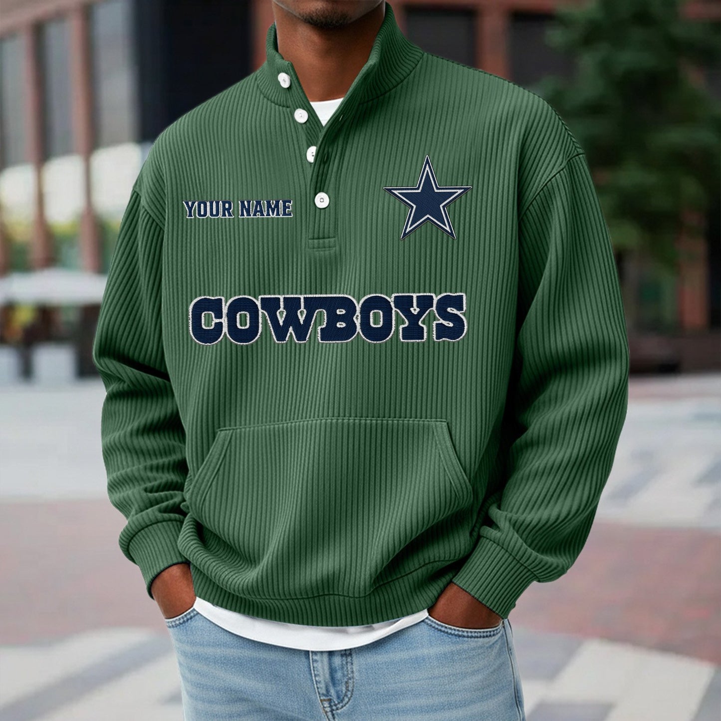 DAL x NFL Waffle High Neck Long Sleeved Sweatshirt DATND TANTD 221125