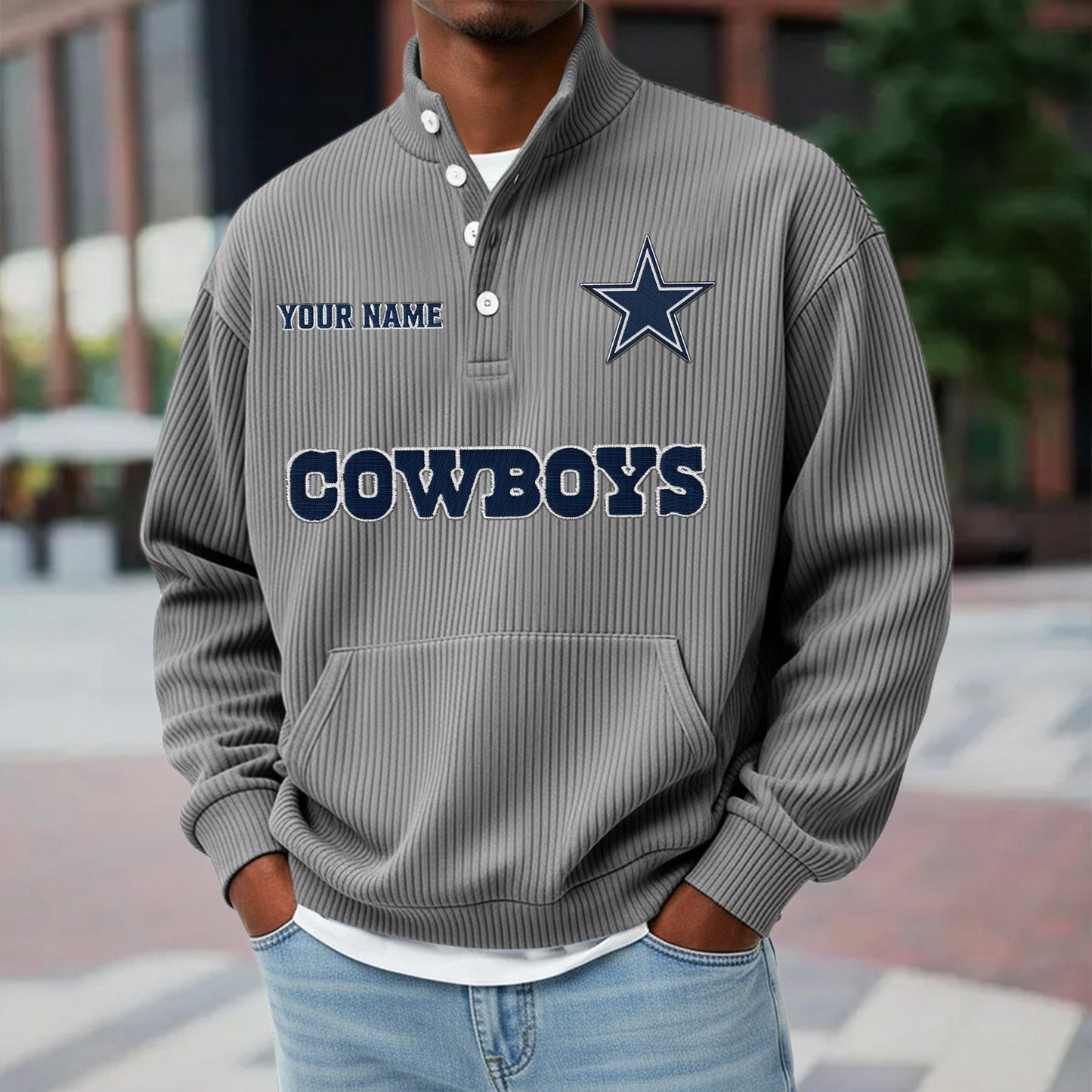 DAL x NFL Waffle High Neck Long Sleeved Sweatshirt DATND TANTD 221125