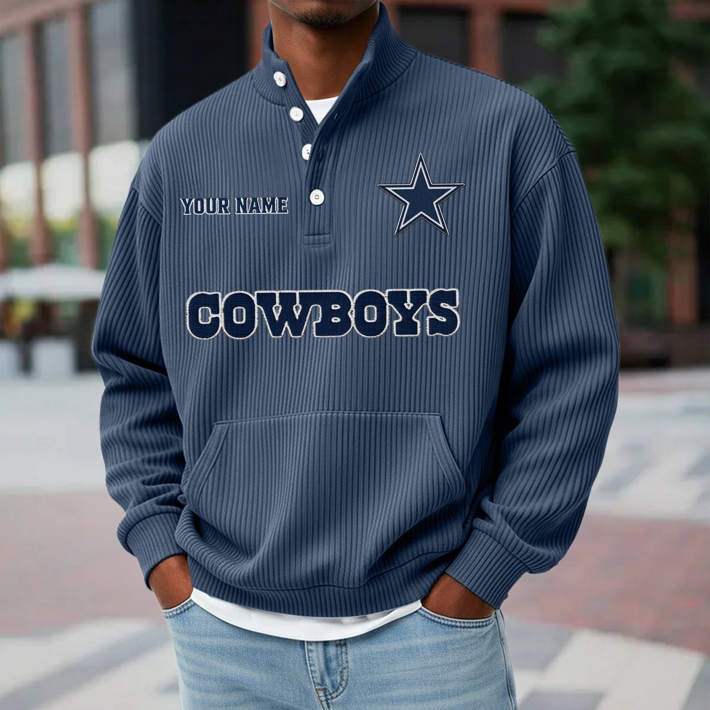DAL x NFL Waffle High Neck Long Sleeved Sweatshirt DATND TANTD 221125