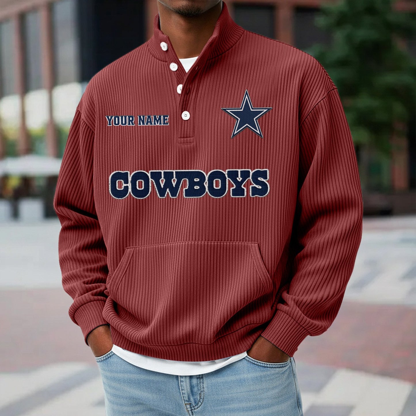 DAL x NFL Waffle High Neck Long Sleeved Sweatshirt DATND TANTD 221125
