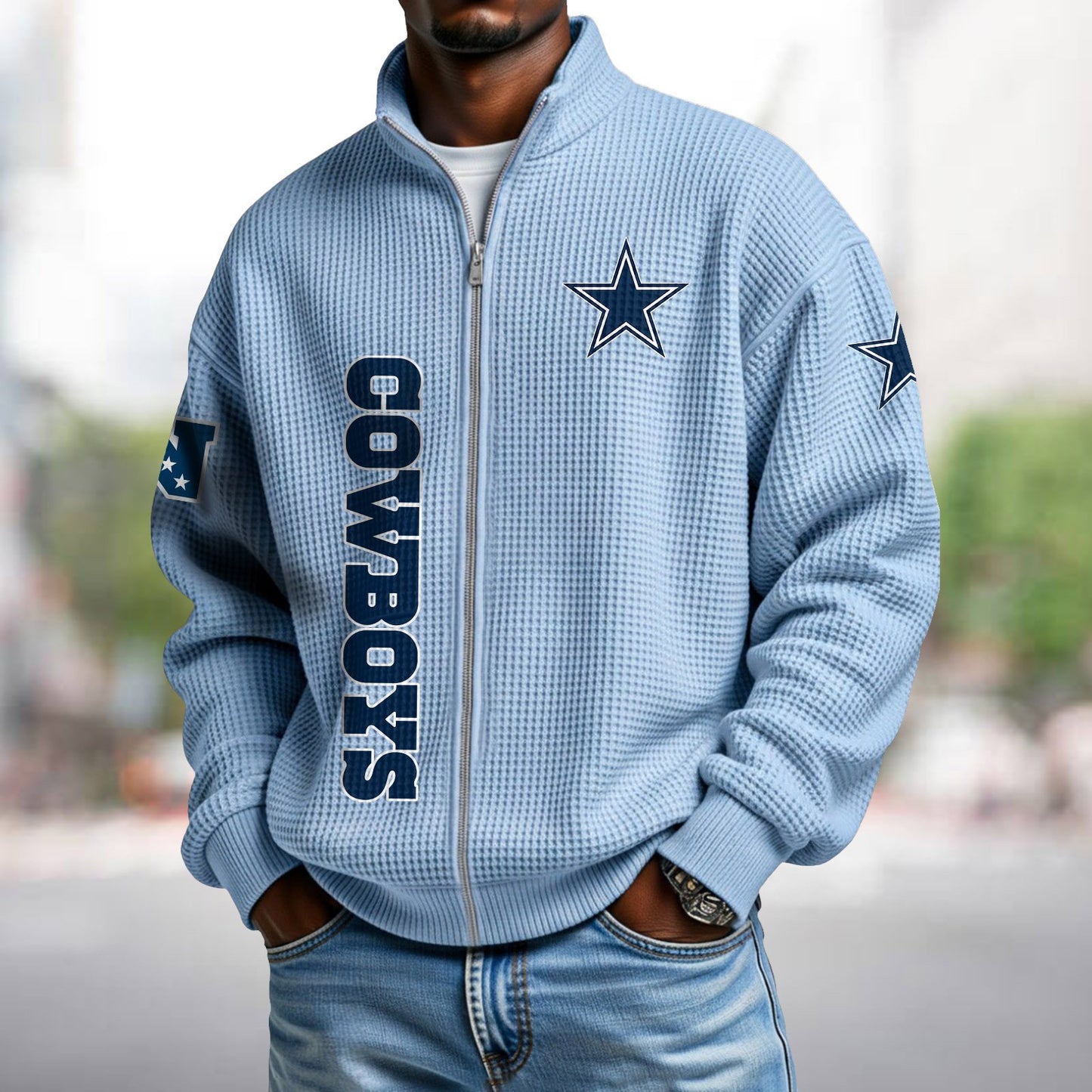 DAL x NFL Waffle Zip-Up Sweatshirt DATND TANTD