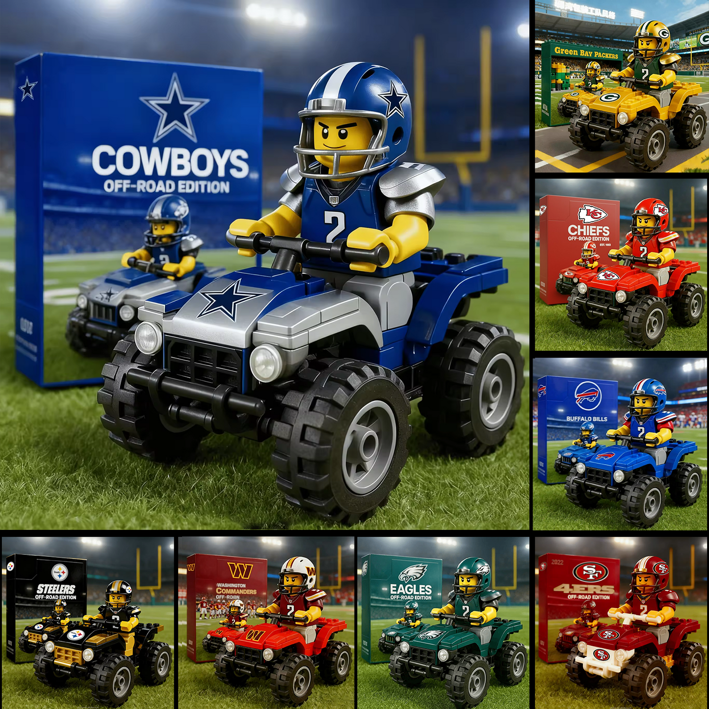 NFL Team Off-Road Vehicle Building Block Set 2411 V1 NAK NHT