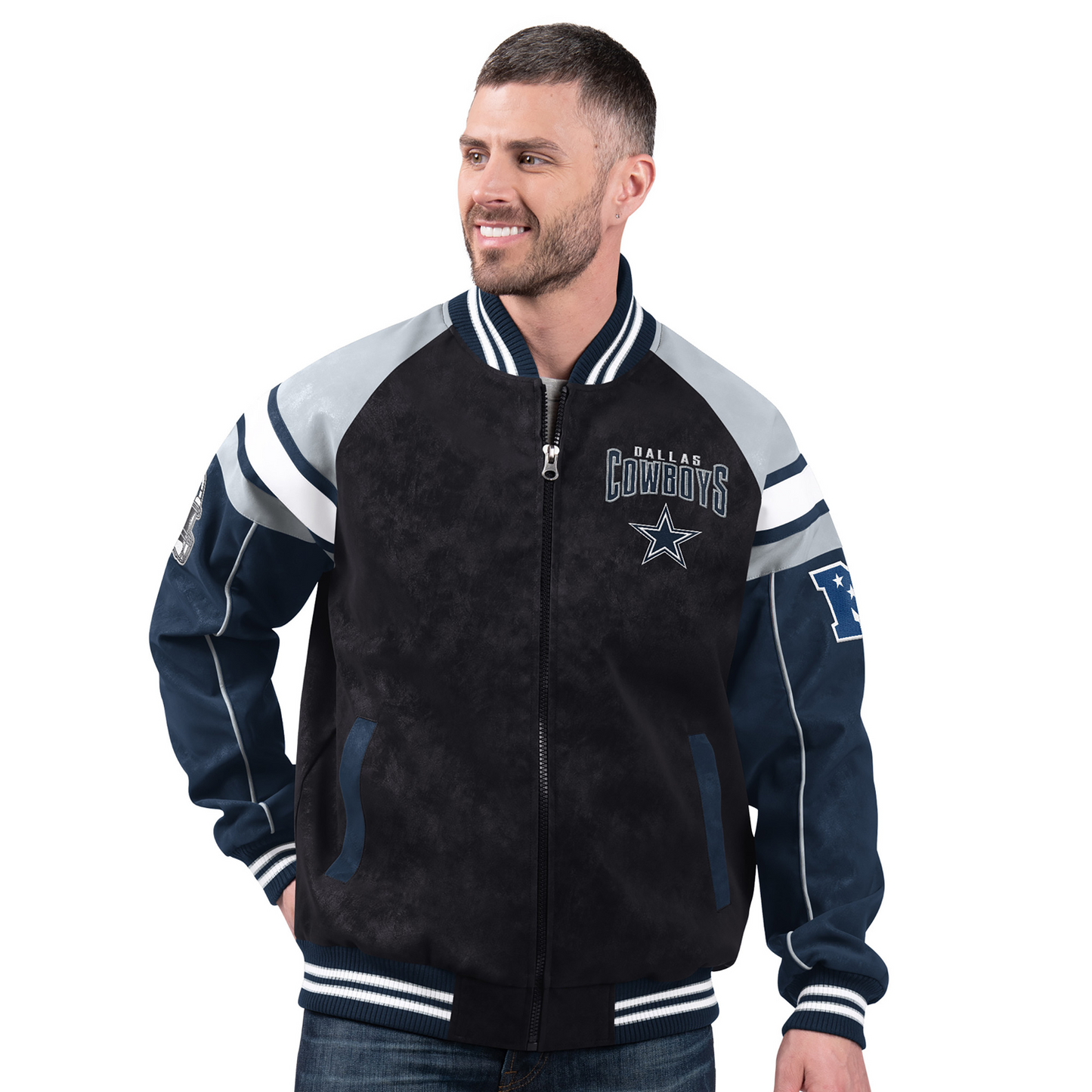 DAL x NFL Officially Licensed Faux Suede Jacket DATND TANTD